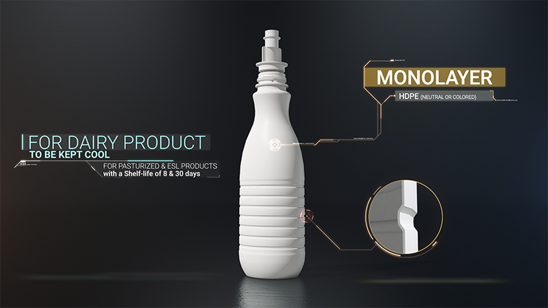 Monolayer aseptic sealed bottles